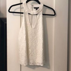 Ella Moss off white lace halter top, size S